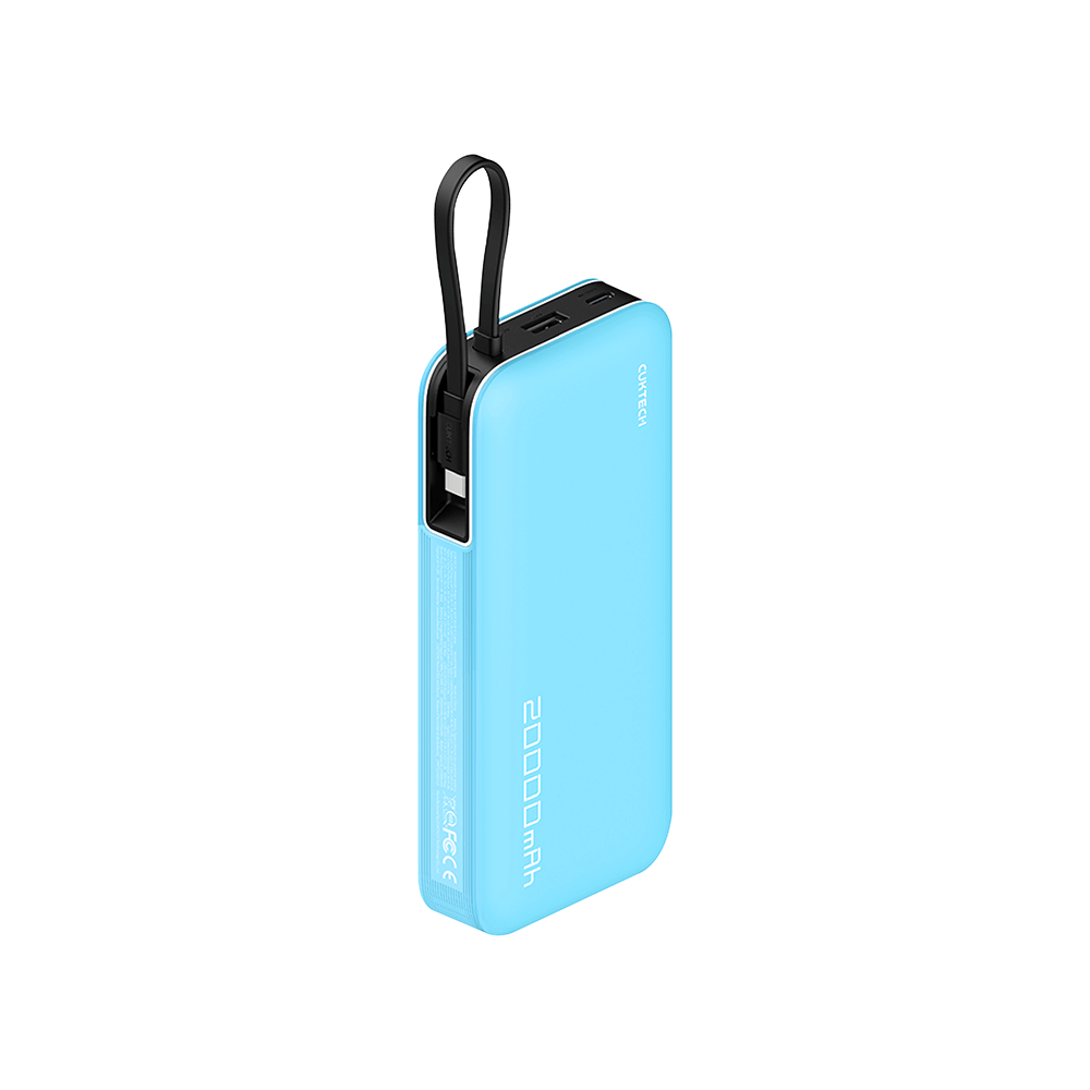 แบตเตอรี่สำรอง CUKTECH AURA PB200N 20000 MAH CE สีฟ้า จ่ายไฟรวมสูงสุด 55W